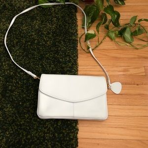 RAFY White Genuine Leather Crossbody Bag